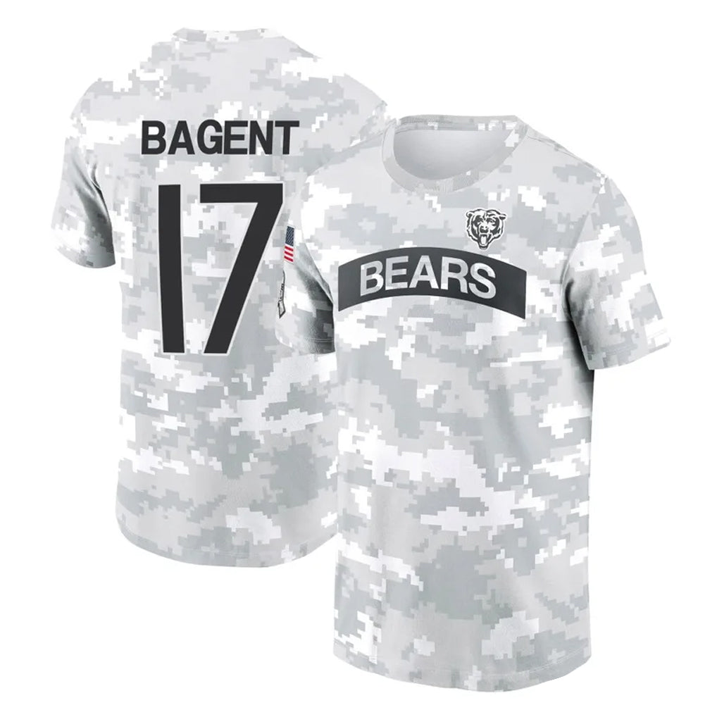 C.Bears #17 Tyson Bagent Player Arctic Camo Salute to Service Performance T-Shirt Limited Gdoa Stitched Jerseys