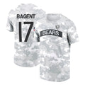 C.Bears #17 Tyson Bagent Player Arctic Camo Salute to Service Performance T-Shirt Limited Gdoa Stitched Jerseys