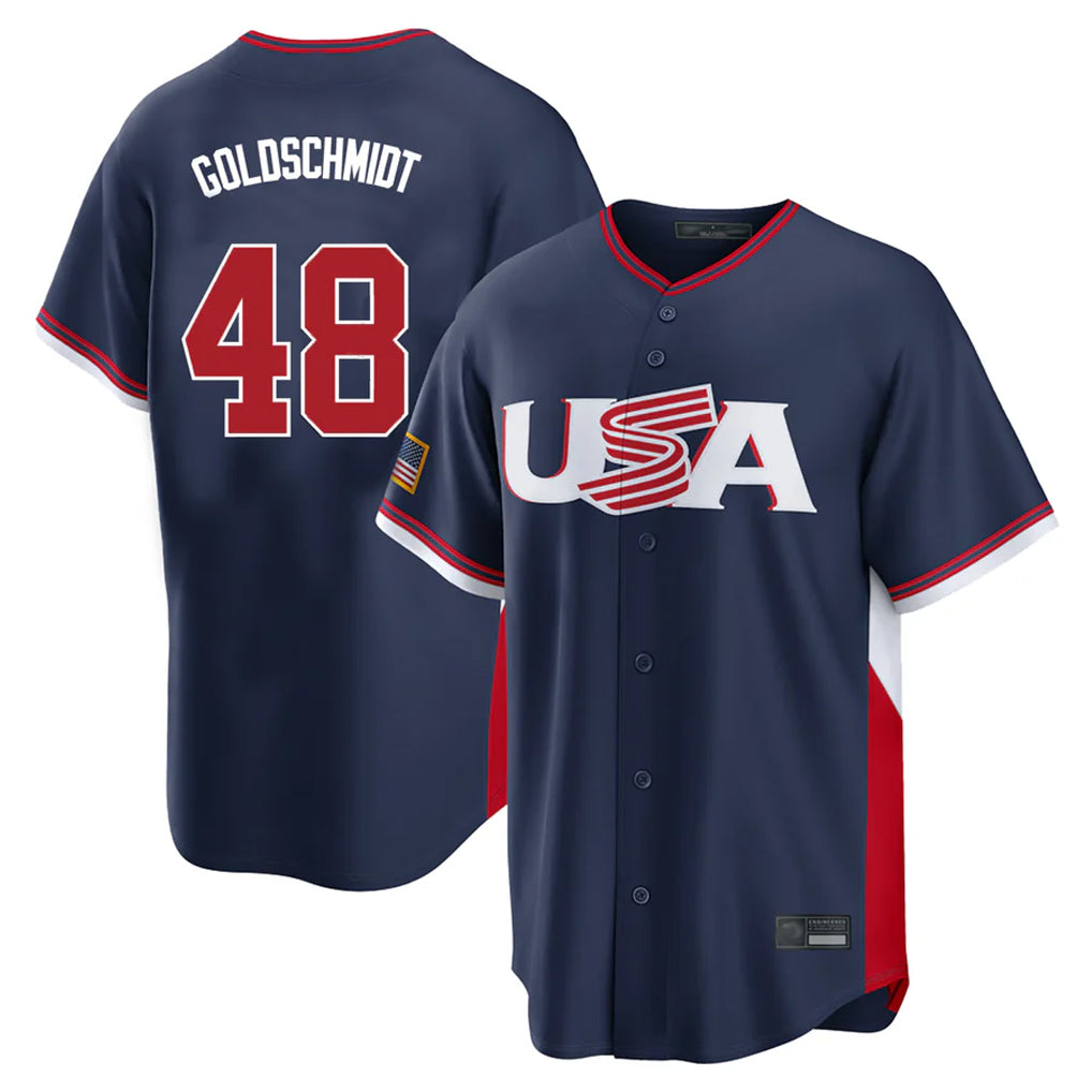 NY.Yankees #48 Paul Goldschmidt Player Navy USA 2026 World Classic Limited Game Fdoa Stitched Jerseys