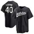 Athletics #40 Luis Severino player Black&White Replica Stitched Jersey