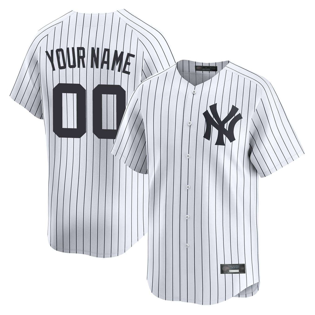 Custom NY.Yankees White Limited Home Game Any Name & Number Gdoa Stitched Jerseys