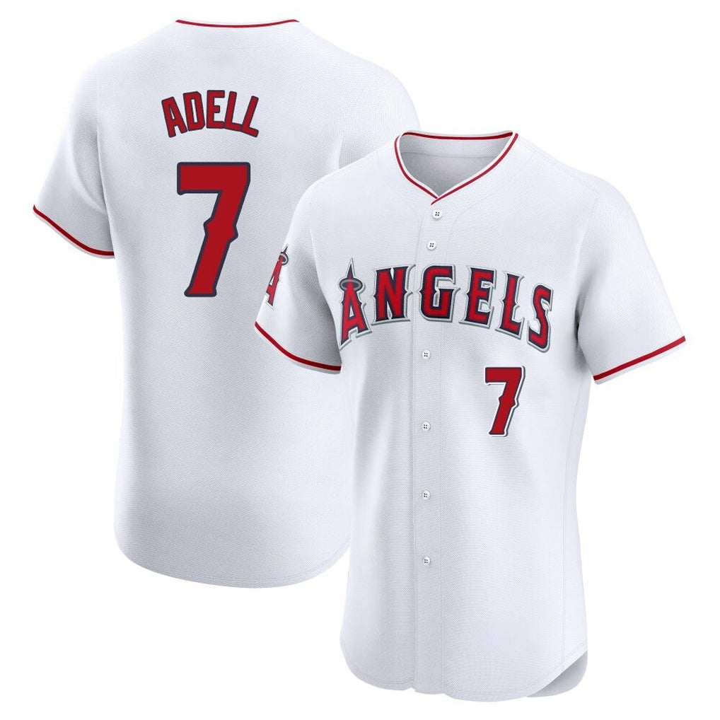 LA.Angels #7 Jo Adell Player White Limited Elite Fdoa Stitched Home Jerseys