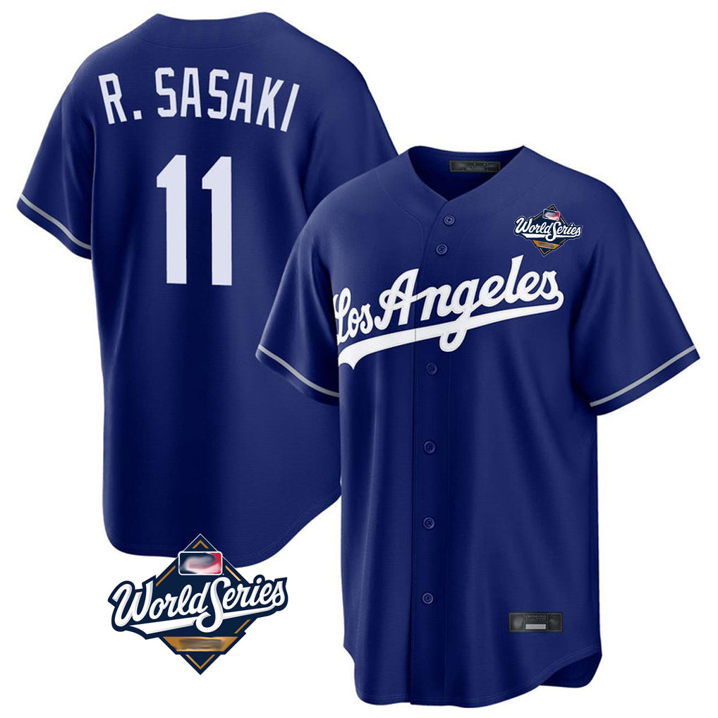 LA.Dodgers #11 Roki Sasaki Player Royal World Series Game Fdoa Stitched Jerseys