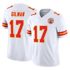 KC.Chiefs #17 Alohi Gilman Player White Limited Vapor F.U.S.E. Home Game Gdoa Stitched Jerseys