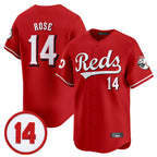 C.Reds #14 Pete Rose Player Red Vapor Premier Limited Home Gdoa Stitched Jerseys
