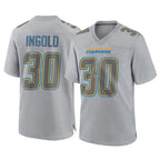 LA.Chargers #30 Alec Ingold Player Gray Atmosphere Fashion Home Game Gdoa Stitched Jerseys