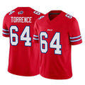 B.Bills #64 O'Cyrus Torrence Player Red Vapor F.U.S.E. Jersey Limited Home Game Gdoa Stitched Jerseys