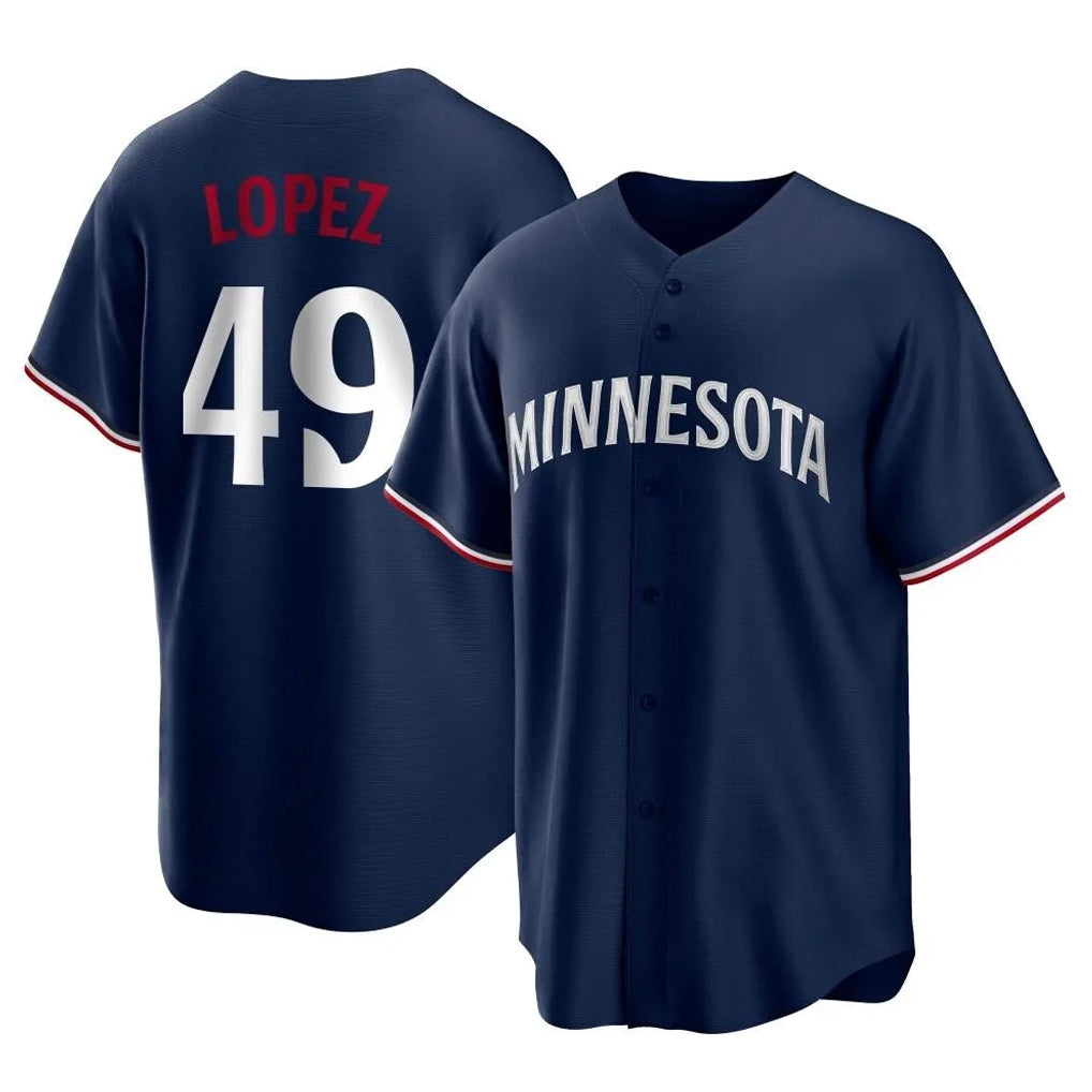 M.Twins #49 Pablo Lopez Player Navy Replica Alternate Home Fdoa Stitched Jerseys
