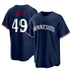 M.Twins #49 Pablo Lopez Player Navy Replica Alternate Home Fdoa Stitched Jerseys