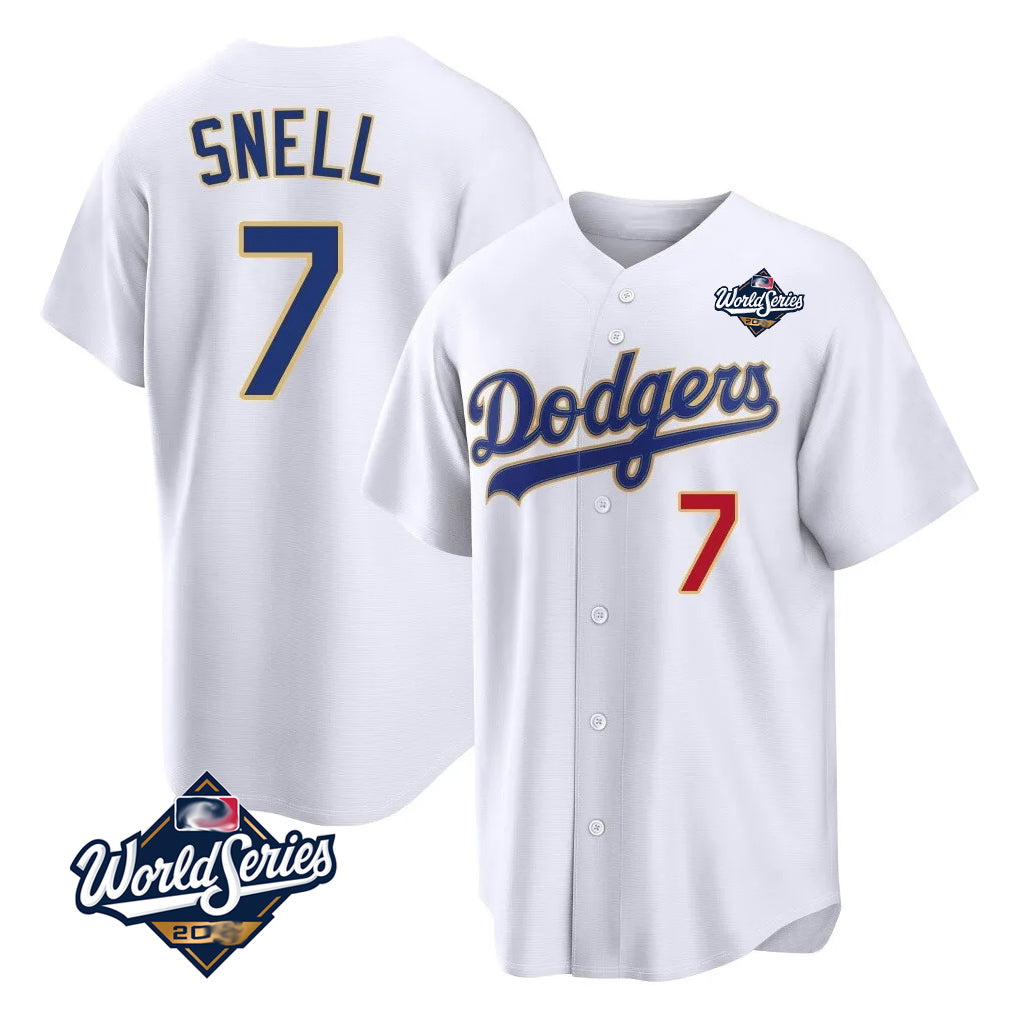 LA.Dodgers #7 Blake Snell Player Gold White 2026 Collection Stadium Limited World Series Fdoa Stitched Jerseys