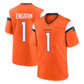 D.Broncos #1 Evan Engram Player Orange Home Game Gdoa Stitched Jerseys