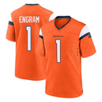 D.Broncos #1 Evan Engram Player Orange Home Game Gdoa Stitched Jerseys