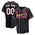 Custom St. Louis Cardinals Black Carbon Fashio Home Game Any Name & Number Gdoa Stitched Jerseys