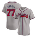 A.Braves #77 Joe Jimenez Player Gray Limited Elite Home Game Gdoa Stitched Jerseys