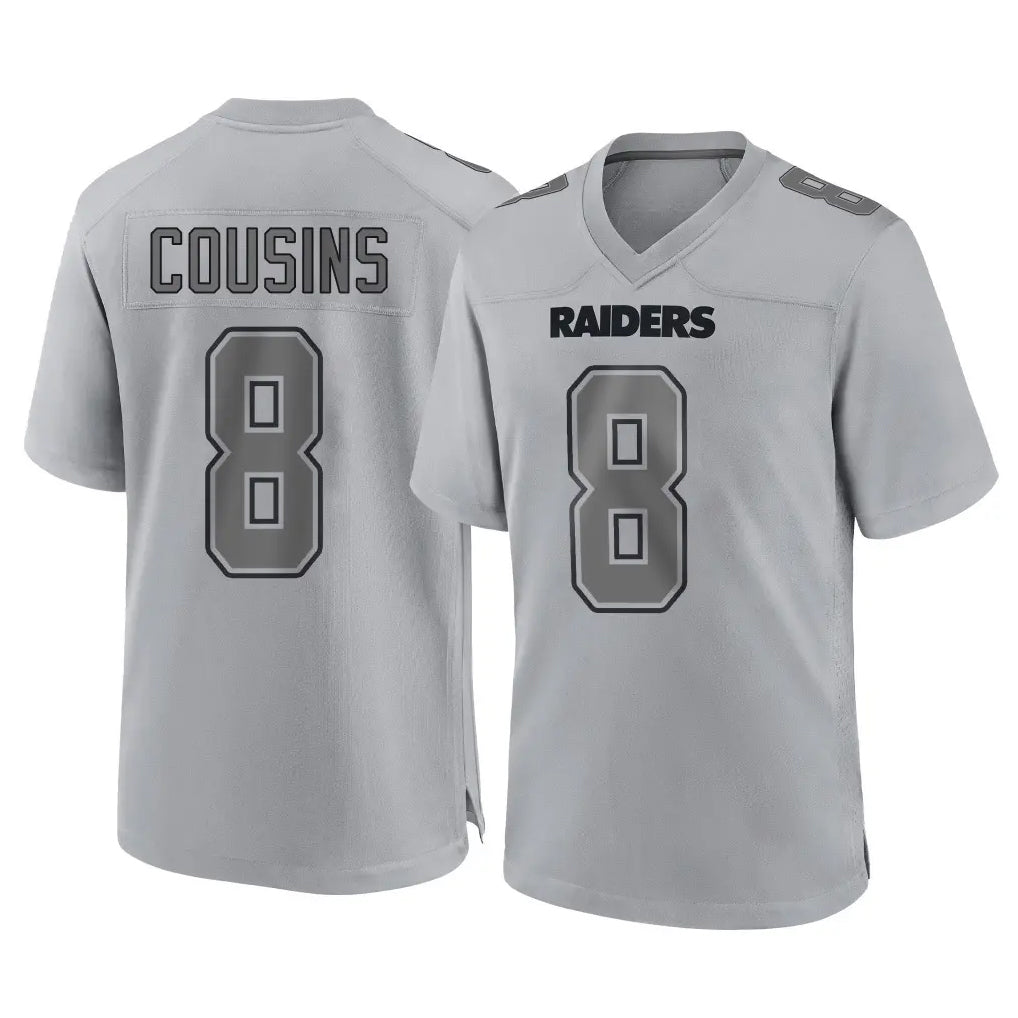 LV.Raiders #8 Kirk Cousins Player Gray Atmosphere Fashion Limited Game Gdoa Stitched Jerseys