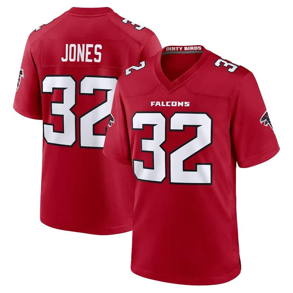 A.Falcons #32 Cash Jones Player Red Team Color Home Game Gdoa Stitched Jerseys