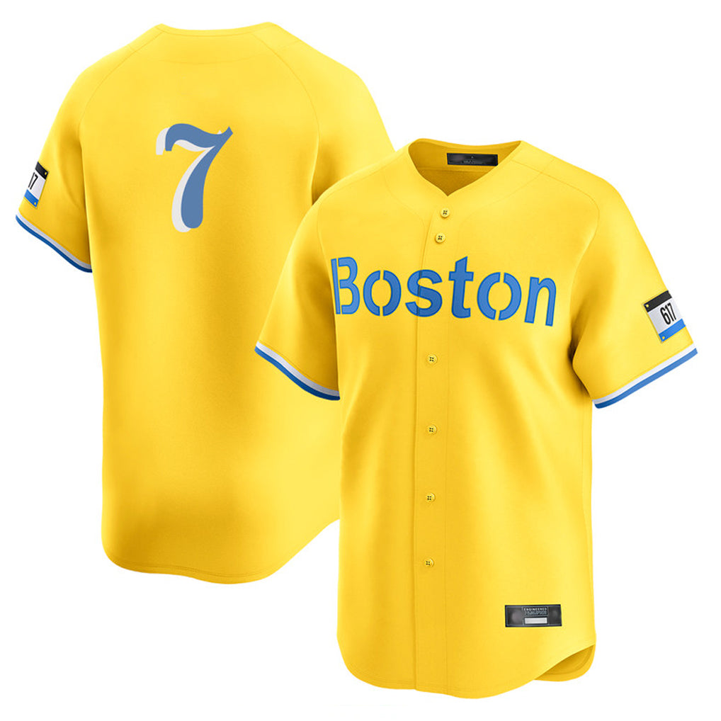 B.Red Sox #7 Masataka Yoshida Player Yellow Limited Home Game Gdoa Stitched Jerseys