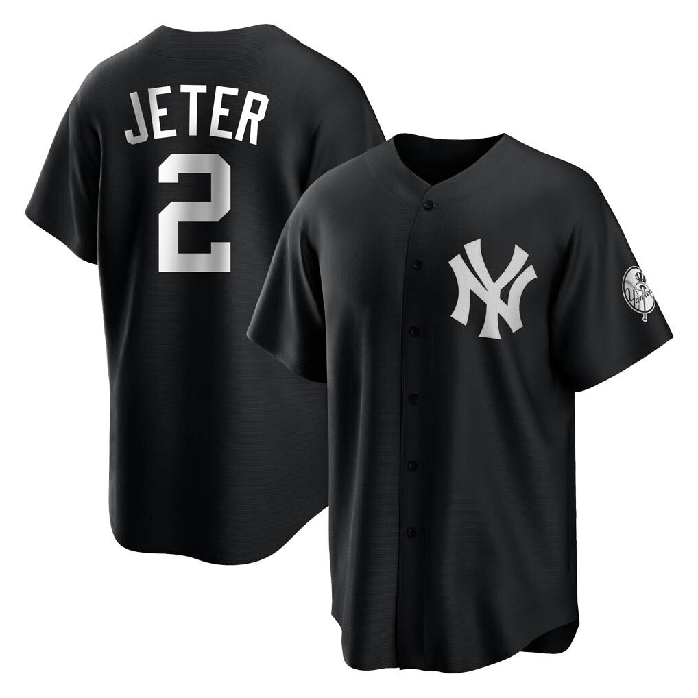 NY.Yankees #2 Derek Jeter Player Black Game Fdoa Stitched Jerseys