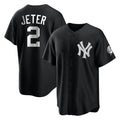 NY.Yankees #2 Derek Jeter Player Black Game Fdoa Stitched Jerseys