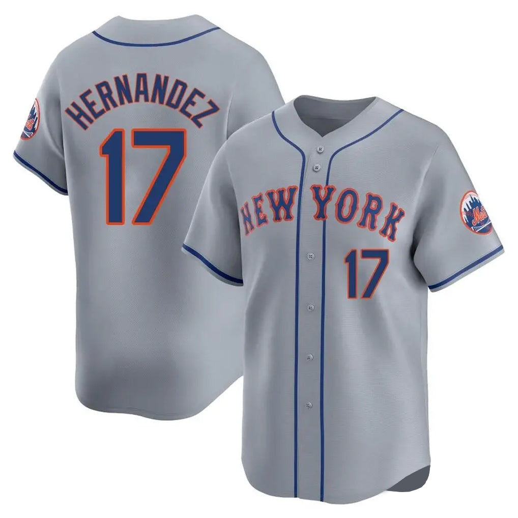 NY.Mets #17 Keith Hernandez Player Gray Road Limited Home Fdoa Stitched Jerseys