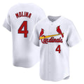 St. Louis Cardinals #4 Yadier Molina Player White Home Limited Fdoa Stitched Jerseys