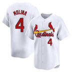 St. Louis Cardinals #4 Yadier Molina Player White Home Limited Fdoa Stitched Jerseys
