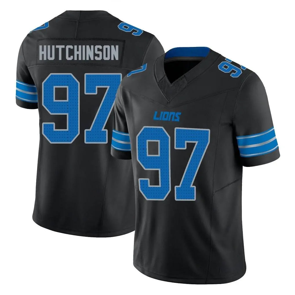 D.Lions #97 Aidan Hutchinson Player Black Alternate Vapor F.U.S.E. Limited Home Game Gdoa Stitched Jerseys