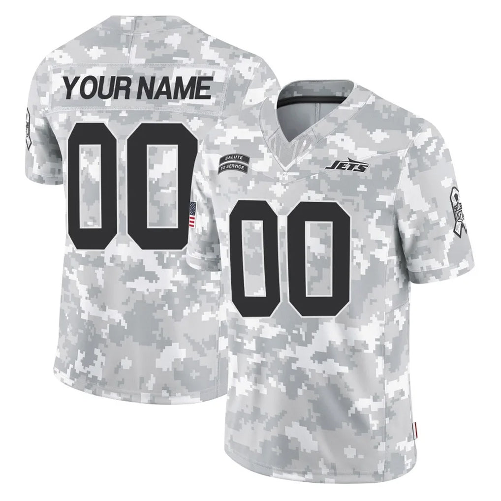 Custom NY.Jets Arctic Camo Salute to Service Limited Game Any Name & Numbers Gdoa Stitched Jerseys