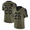 NY.Jets #26 Nahshon Wright Player Olive Salute To Service Limited Game Gdoa Stitched Jerseys