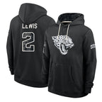 J.Jaguars #2 Jourdan Lewis Player 2026 Black Logo Pullover Hoodies Limited Game Gdoa Stitched Jerseys