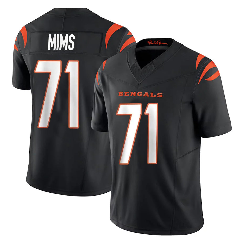 C.Bengals #71 Amarius Mims Player Black Vapor F.U.S.E. Limited Home Game Gdoa Stitched Jerseys