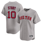 B.Red Sox #10 Trevor Story Player Gray Road Limited Home Game Gdoa Stitched Jerseys