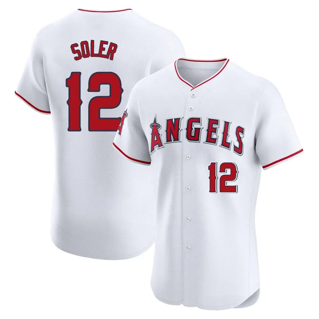 LA.Angels #12 Jorge Soler Player White Limited Elite Fdoa Stitched Home Jerseys