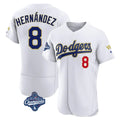 LA.Dodgers #8 Enrique Hern¨¢ndez Player Gold White World Series Meet 2026 Collection Stadium Limited Elite Fdoa Stitched Jerseys