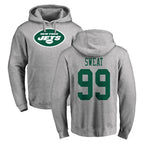 NY.Jets #99 T'Vondre Sweat Player Gray LOGO Pullover Hoodies Limited Game Gdoa Stitched Jerseys