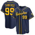 M.Brewers #99 Gary Sanchez Player Navy Home Stadium Game Fdoa Stitched Jerseys