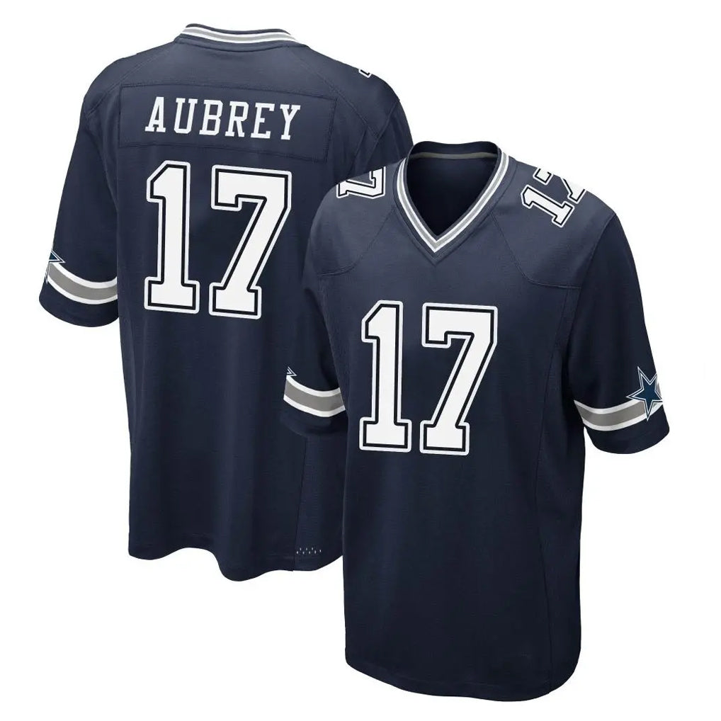D.Cowboys #17 Brandon Aubrey Player Navy Home Game Gdoa Stitched Jerseys
