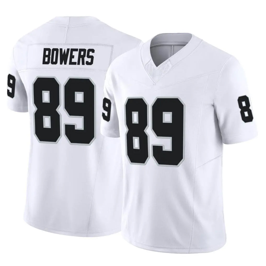 LV.Raiders #89 Brock Bowers Player White Limited Vapor F.U.S.E. Home Game Gdoa Stitched Jerseys