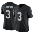 LV.Raiders #3 Taron Johnson Player Black Limited Vapor F.U.S.E. Home Game Stitched Jerseys
