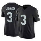 LV.Raiders #3 Taron Johnson Player Black Limited Vapor F.U.S.E. Home Game Stitched Jerseys