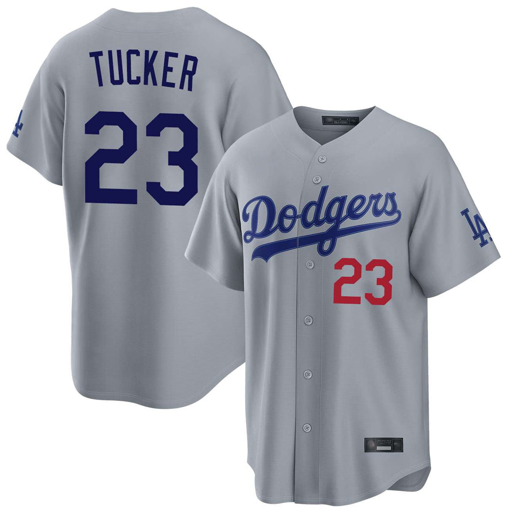 LA.Dodgers #23 Kyle Tucker Player Gray Game Home Fdoa Stitched Jerseys