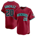 A.Diamondbacks #20 Luis Gonzalez Player Red Limited Home Game Gdoa Stitched Jerseys
