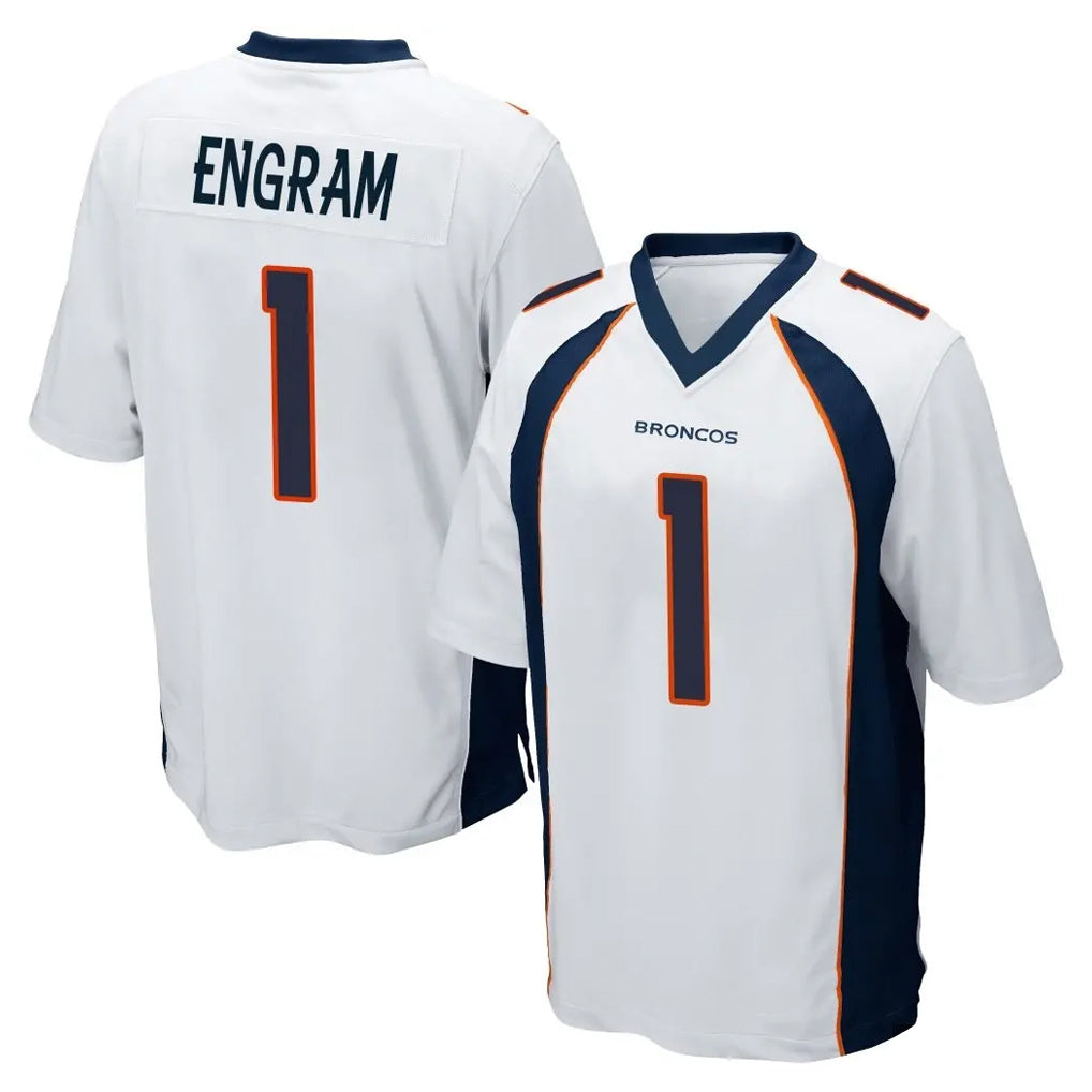 D.Broncos #1 Evan Engram Player White Game Gdoa Stitched Jerseys