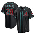 A.Diamondbacks #28 Nolan Arenado Player Black Fashion Home Game Gdoa Stitched Jerseys