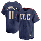 C.Guardians #11 Jose Ramirez Player Navy City Connect Limited Home Gdoa Stitched Jerseys