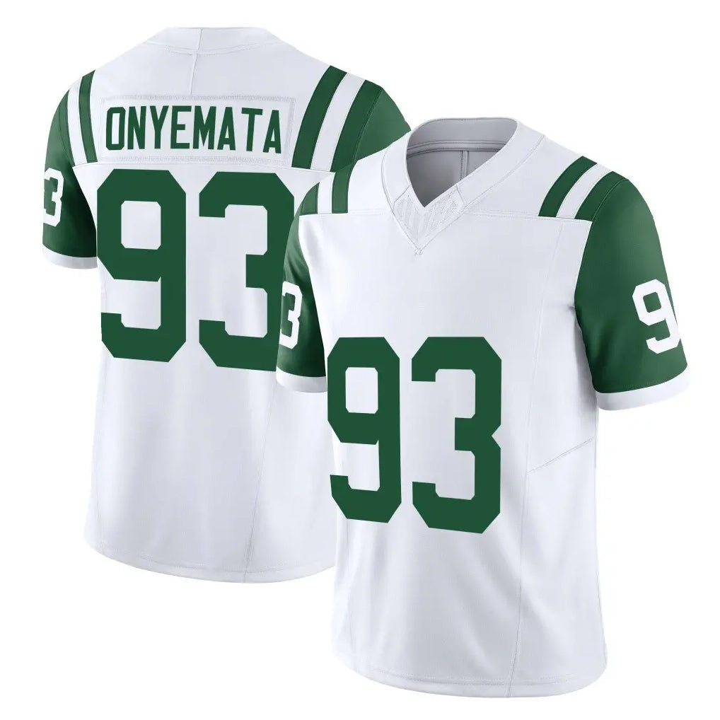 NY.Jets #93 David Onyemata Player White Limited Classic Vapor F.U.S.E. Home Game Gdoa Stitched Jerseys