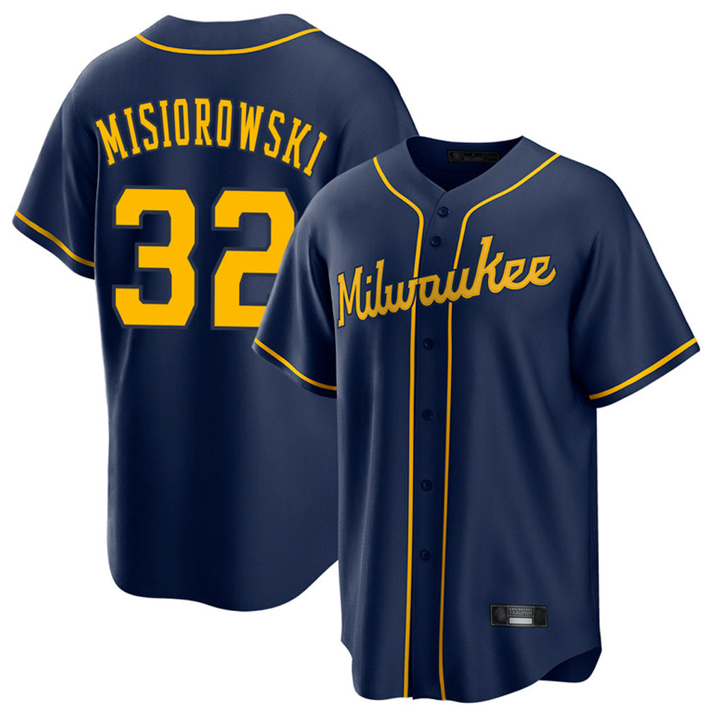 M.Brewers #32 Jacob Misiorowski Player Navy Home Game Fdoa Stitched Jerseys