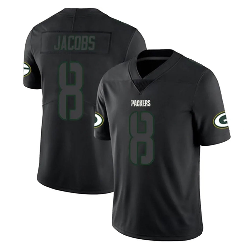 GB.Packers #8 Josh Jacobs Player Black Impact Limited Home Game Gdoa Stitched Jerseys