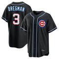 C.Cubs #3 Alex Bregman Player Black Fashion Out Game Gdoa Stitched Jerseys