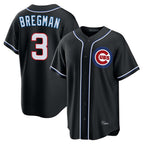 C.Cubs #3 Alex Bregman Player Black Fashion Out Game Gdoa Stitched Jerseys